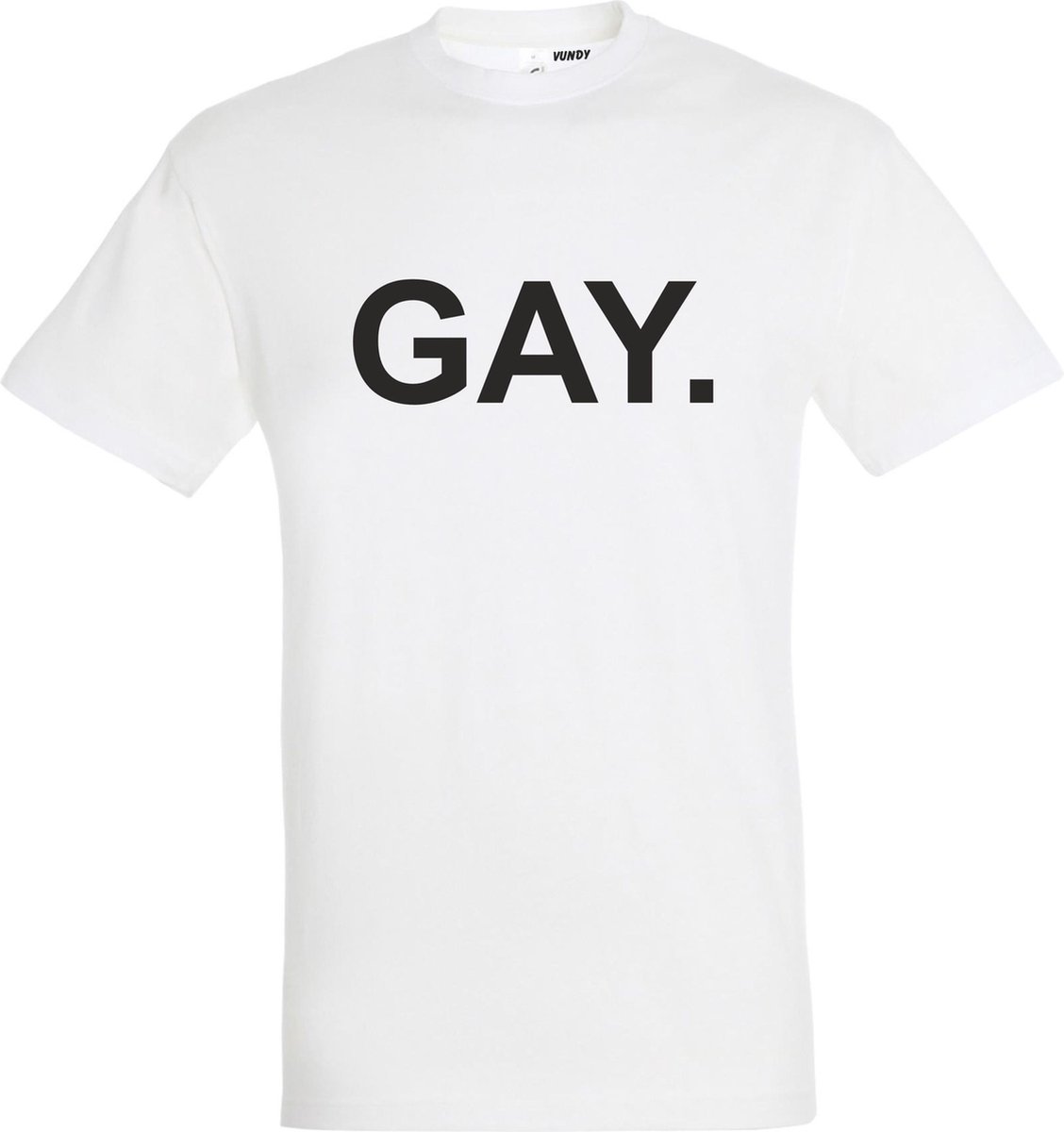 T-shirt Gay. | Regenboog vlag | Gay pride kleding | Pride shirt | Wit | maat S